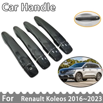 Durų rankenos dangtelis Renault Koleos Samsung QM6 HC 2016 ~ 2023 Automobilio išoriniai apsauginiai priedai Anglies pluošto lipdukas 2018 2021