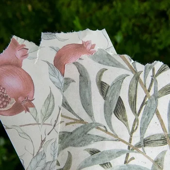 50Sheets Materialus popierius Rudens literatūra Meninis Šviežias augalas Fono dekoravimas Pagrindinis rašymas Koliažas Iškarpų knyga 135 * 120MM
