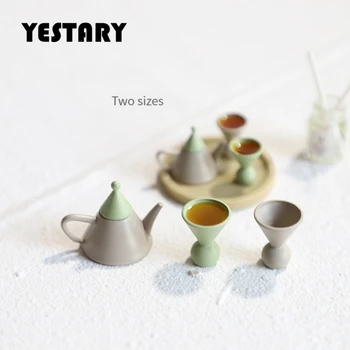 YESTARY miniatiūrinis arbatos rinkinys 3PCS BJD 1/6 1/12 lėlių priedai lydinio arbatinukas arbatinukai lėlių namelio priedai miniatiūriniai daiktai žaislai