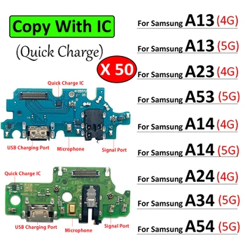 50Pcs, nauja Samsung A13 A23 A53 A14 A24 A34 A54 4G 5G USB įkrovimo prievadas Džeko doko jungtis Įkrovimo plokštė Lankstus kabelis