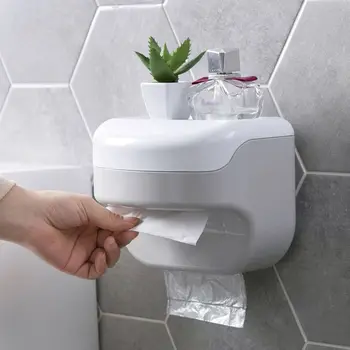 Vonios tualetinio popieriaus laikiklis Neperforuota vandeniui daiktadėžė Tualetinio popieriaus laikymo stovas popierinis rankšluostis virtuvės laikymo priedai