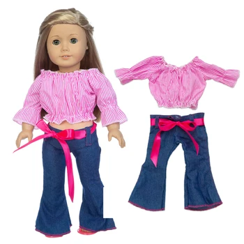 2020 Naujas platėjančių kelnių kostiumas Tinka Amerikos mergaičių lėlių drabužiams 18 colių lėlė , Kalėdų mergaitės dovana (tik parduoti drabužius)