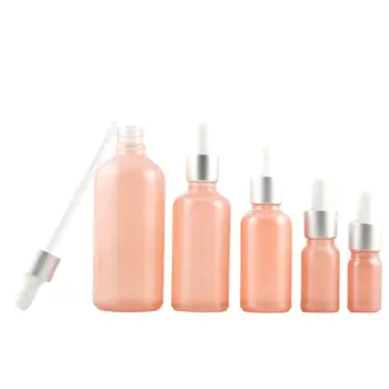 15pcs Empty Dropper Bottle Portable Pink Essence Emulion Glass Pipetė Eterinio aliejaus buteliukai 5ml 10ml 15ml 20ml 30ml 50ml 100ml