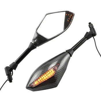 1 Pora LED posūkio žibintų šoniniai veidrodžiai posūkio signalo indikatorius Galinio vaizdo veidrodis Motociklas Honda Suzuki Kawasaki konvertavimo dalis
