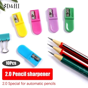10PCS Nešiojamas mechaninis pieštukas Švinas 2.0 Užpildykite malūnėlį Mini želė spalvos plastikinis pieštuko galąstuvas vaikams Mokykliniai reikmenys