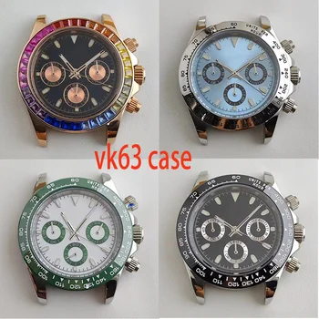japoniškas chronografinis laikrodis VK63 kvarco judėjimas 39MM dialnerūdijančio plieno korpusas panda ciferblatas