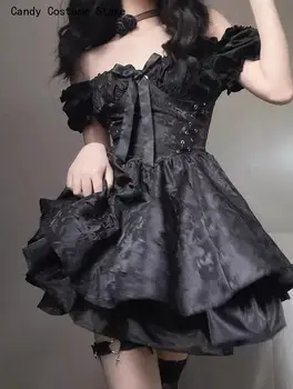 Girl Punk Slim Party Club suknelė Moteriška gotikinė juoda mini suknelė Moteriškos vintažinės seksualios spagečių dirželio suknelės aukštu juosmeniu