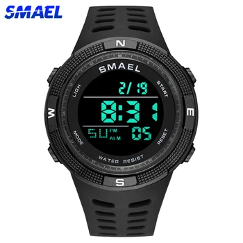SMAEL Watch Men Outdoor Sport Chrono skaitmeninis rankinis laikrodis Laikmatis vandeniui atsparus karinis armijos vyriškas laikrodis LED ekranas Elektroninis laikrodis