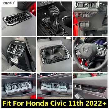Galvos lempa Pavarų dėžė Oro kintamosios srovės ventiliacijos vandens puodelio durų juostos langų pakėlimo dangtelio apdaila Anglies pluošto priedai Honda Civic 11th 2022 2023