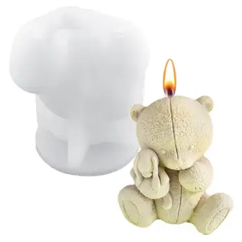 Meškos silikoninė forma 3D Mielas lokys kvepiantis žvakių pelėsis Lokys silikoninė forma 