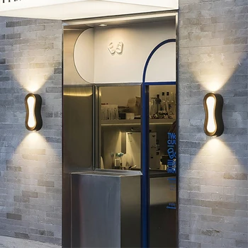 7W LED sieninis šviestuvas Vidaus ir lauko IP65 vandeniui atsparios modernios minimalistinio stiliaus lempos Aliuminio verandos sodas Lauko sconce AC85-265V