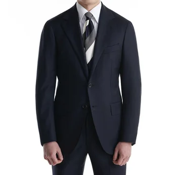 Navy Blue aukštos kokybės vyriški kostiumai Striukė Slim Fit 2 dalių rinkiniai / oficialus vestuvių jaunikis Geriausias vyro pjovimas pagal užsakymą pagaminti didelių dydžių rinkiniai