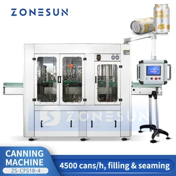 ZONESUN automatinė skardinių siuvimo mašina alaus konservavimo linija skardinių užpildymo ir sandarinimo siuvėjas ZS-CFS18-4