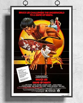 L263 Mirties žaidimo filmas Kung Fu Bruce Lee 1978 Šilko audinio plakatas Meno dekoro vidaus tapybos dovana