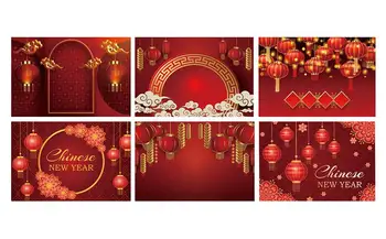kinų stiliaus drakono fono audinys Laimingų Naujųjų metų fotografijos fonas FonasPortable Spring Festival Party Fono reklamjuostė