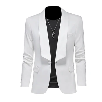 2023 Naujas vyrų laisvalaikis Aukštos kokybės mados gražus verslo kostiumas Plonas kostiumas Plaid Single West Coat Blaser Masculino S-5XL