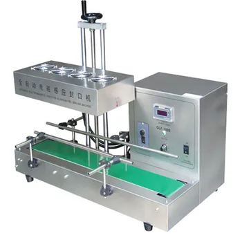 Automatinė indukcinė plastikinių butelių dangtelių sandarinimo mašina, skirta nuo 50 mm iki 120 mm skersmens