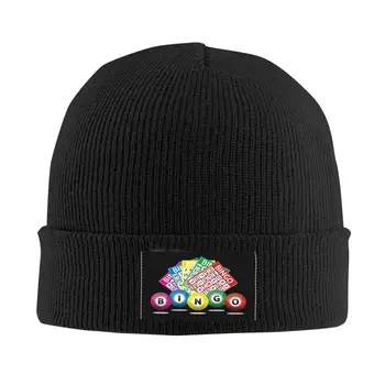 Hot Game Bingo Skullies Beanies Caps Vyrai Moterys Unisex Trend Winter Warm Knit Hat Suaugusiųjų variklio dangčio kepurės
