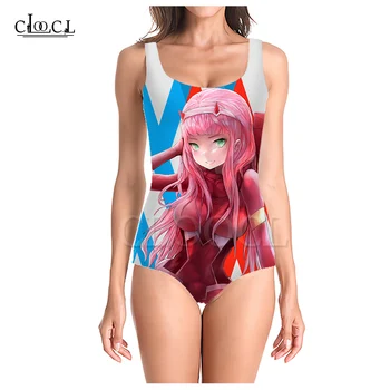CLOOCL Anime Darling In The Franxx Zero Two 3D Print Sexy One Piece Maudymosi kostiumėliai Summer Girls Ladies Beach maudymosi kostiumėliai