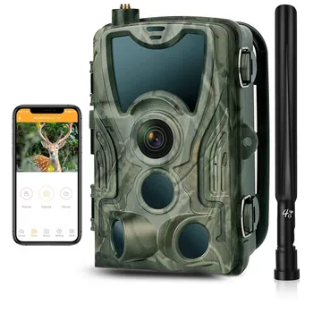 HC-801pro lauko medžioklės kamera 4K vaizdo kokybė 4G palaikymas Programėlės internetinis vaizdo laukinės gamtos stebėjimo kameros