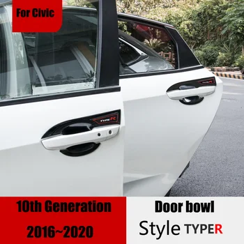 4vnt Durų dubuo Juodas durų dubuo Dekoratyvinis dangtelis 10th Generation Civic 2016 2017 2018 2019 2020