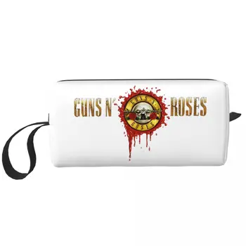 Guns N Rose Heavy Metal Kosmetikos krepšys moterims Makiažo krepšiai Steampunk Music Travel Vandeniui atsparus tualeto reikmenų krepšys Organizatorius Maišelis