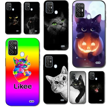 Case for ZTE Blade A52 4G Back Phone Cover Protective Soft Silicone Black Tpu Cats Cute Animal Funda