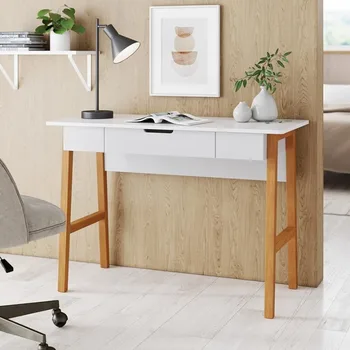 Nathan James Jacklyn Modern Home Office rašymo stalas, baltas/rudas