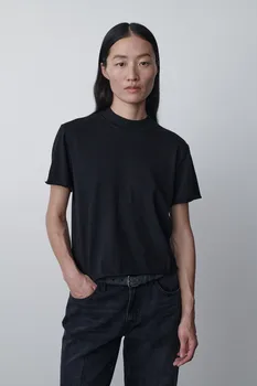 Moteriški marškinėliai 2023 m. vasaros laisvalaikio universalūs medvilniniai marškinėliai O-Neck