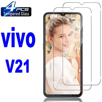4Pcs HD grūdintas stiklas skirtas Vivo V21 V21e V21s 5G Y72 Y76 5G Y31 Y31s Y32 Y33 Y33s Y33e Y35 Y30 Ekrano apsauga Stiklo plėvelė