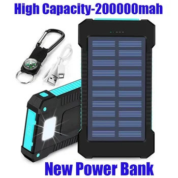 Originalus 200Ah lauko nešiojamasis saulės energijos bankas Vandeniui atsparus USBcom išorinis įkroviklis, skirtas 