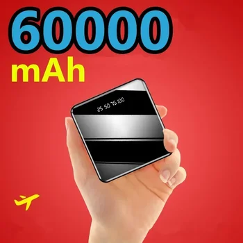 Mini 60000mAh Nešiojamasis maitinimo blokas 2 USB LCD skaitmeninis ekranas Greitas įkrovimas Išorinė baterija 