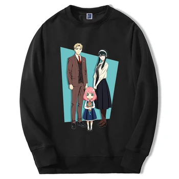 SPY×FAMILY Japonija Anime džemperiai Vyriški džemperiai su gobtuvu Miela animacinių filmų mergina Anya Forger Spausdinti Megztinis Casual Harajuku Casual Streetwear