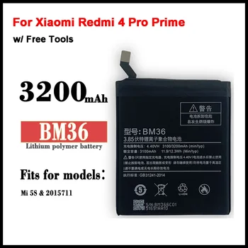  BM36 3200mAh baterija skirta Xiaomi Mi 5S Mi5S M5S Aukštos kokybės telefono pakaitinės baterijos + įrankiai