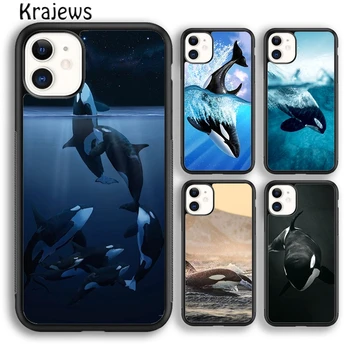 Krajews Orcas Whale minkštas telefono dėklo dangtelis iPhone 15 SE2020 14 6 7 8 plius XR XS 11 12 13 pro max coque Shell Fundas