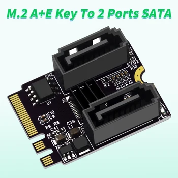 Free Driver M.2 To Sata3.0 adapterio kortelė A-raktas ir E-raktas į 2 prievadus SATA 6Gbps PCIe 3.0 magistralė Wifi SSD HDD PC pagrindinei plokštei