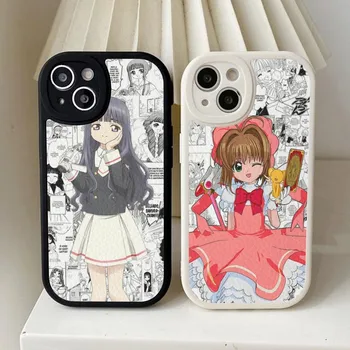 CardCaptor Sakura Anime telefono dėklas Kieta oda iPhone 14 13 12 Mini 11 14 Pro Max Xs X Xr 7 8 Plus Fundas