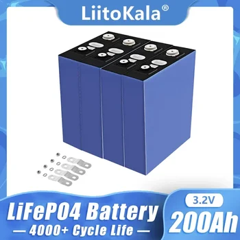 LiitoKala 3.2V 200Ah LiFePO4 A klasės baterija Įkraunama ličio geležies fosfato baterija DIY 12V 24V 48V RV valties saulės sistema