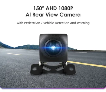 150 laipsnių AHD 1080P AI galinio vaizdo kamera Pėsčiųjų transporto priemonės aptikimas ir įspėjimas 