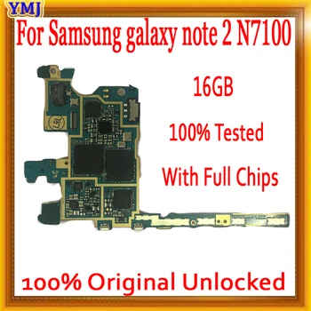 Europe versija atrakinta & 100% originali pagrindinė plokštė Samsung Galaxy Note 2 N7100 pagrindinei plokštei su lustais Nemokamas pristatymas
