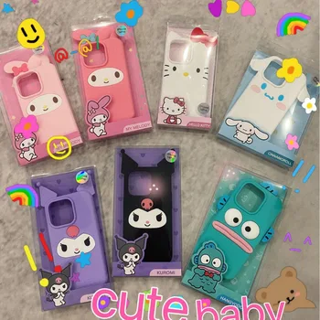 Nwe Hello Kitty Sanrioed Kuromi Hanyodon telefono dėklas Paprastas silikagelis Iphone14/13Promax minkštas apvalkalas nuo kritimo mergaičių festivalio dovana