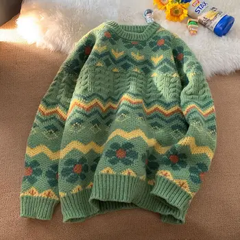 Y2k Bjaurus kalėdinis megztinis Megztiniai Megztiniai vyrams Megztiniai Prabangūs Y2K Vintažinis Naujas megztinis vyriški Žieminiai medvilniniai vyriški drabužiai