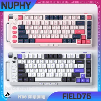 NuPhy Field75 Gamer Mechaninė klaviatūra 83 klavišai 3 režimas 2.4G/USB/Bluetooth belaidė klaviatūra Hot-Swap žaidimų klaviatūra PBT klavišų dangteliai