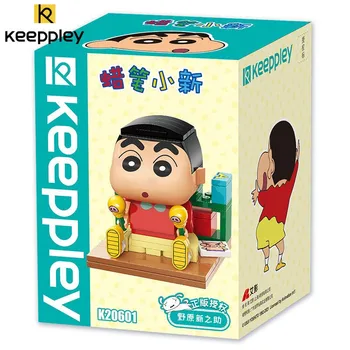 Keeppley statybinis blokas Crayon Shin Chan animacinių filmų surinkimo statybinis blokas Kawaii anime vaikų švietimo dėlionės žaislinė dovana