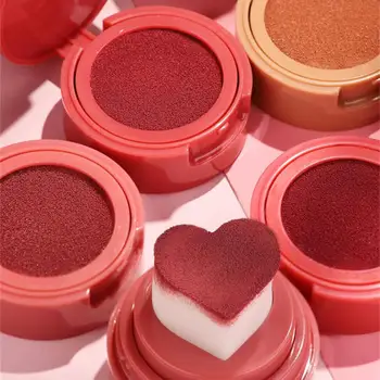 Love Heart Air Cushion Liquid Blush Nude Matte Velvet Rouge Cheek Eye Tint Blush Face Contour Modified Trimming Highlight Makeup