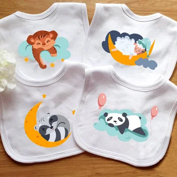 Boy and Girl Animal Panda Pattern Toddler Cotton Lib Baby Saliva Towel Infant Keepsake Gift for the Baby Infant Outfits