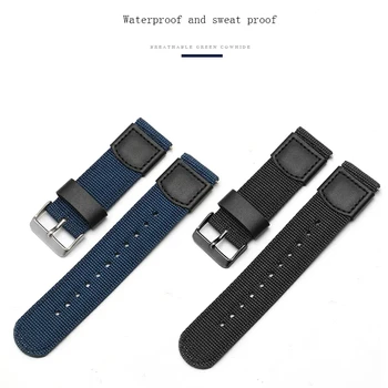PEIYI nailoninė laikrodžio juosta, tinkama Huawei Watch GT3/GT/Pro Fashion Breathable Leather Canvas pakaitinis diržas20 22mm
