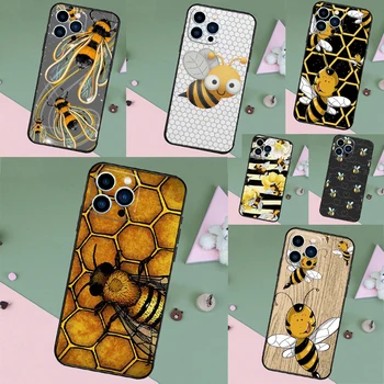 Bumble Bee Honeycomb Honey galinio dangtelio dėklas, skirtas iPhone 12 13 Pro Mini 11 14 15 Pro Max XS X XR SE 2020 2022 7 8 Plus
