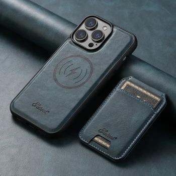 SUTENI magnetinių kortelių lizdas odiniai piniginės krepšiai Telefonų dėklai iPhone 15 14 13 12 Pro Max Plus dangtelis