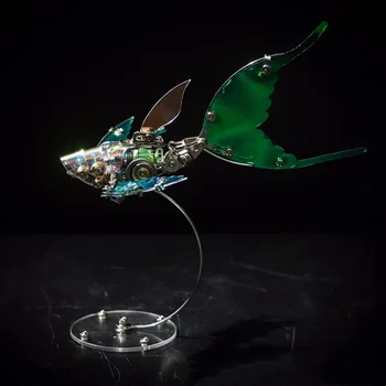 Metalinis drugelis sparnuotas skraidantis žuvis 3D dėlionės mechaninio surinkimo rinkinys 